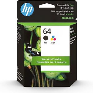 HP 64 Black/Tri-Color Ink Cartridges N9J89AN#140