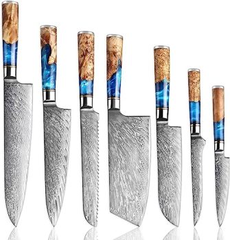 Senken Damascus Steel Kitchen Knife Set SK-1214
