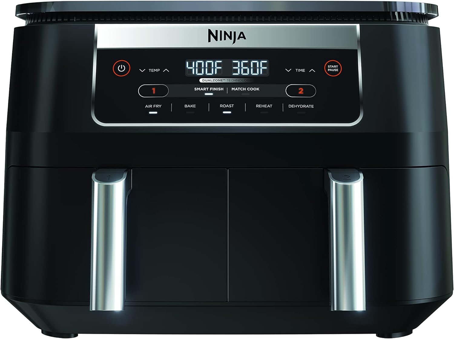 Ninja Foodi DZ090C 5-in-1, 6-qt. 2-Basket Air Fryer with DualZone Technology, Black
