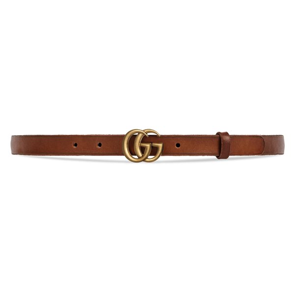 Double G Buckle Leather Belt
