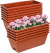 Lysjtsr 12Pcs 17In Rectangular Planter Boxes with Trays