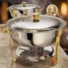 ZILODE 2-Pack 5QT Gold & Silver Chafing Dishes