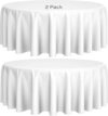 Wealuxe 2 Pack 90 Inch White Round Tablecloths