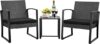 JUMMICO 3-Piece Outdoor Patio Chairs Set (Black)