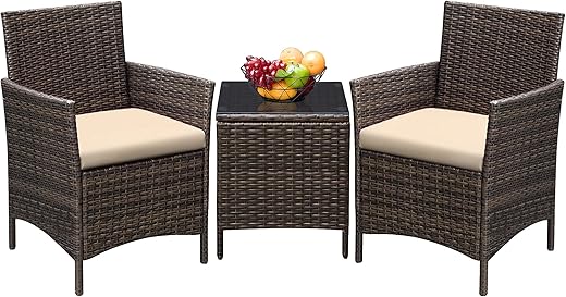 Greesum 3-Piece Outdoor Wicker Furniture Set