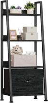 Furologee 4-Tier Ladder Bookshelf with Drawer