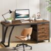 Tribesigns 59-Inch Industrial Reversible Drawer Desk