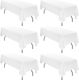 YMHPRIDE 6 Pack 60×102 inch Polyester Tablecloths