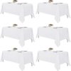 Fitable 6 Pack Reusable White Tablecloths, 70×120 Inches