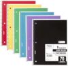 Mead 6 Pack Wide Ruled Spiral Notebooks