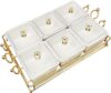 Bowls and with Lid Gold Basket Trays, 6 Removable Small Bowls Condiment Trays