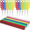 Zonon 60 Pcs School Supplies Kit with Scissors and Rulers