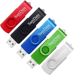 SamData 8GB USB Flash Drives, 5-Pack, Multi-Color