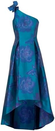 Adrianna Papell Floral Jacquard High Low Dress - Image 5