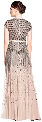 Adrianna Papell Beaded V-Neck Cap Sleeves Dress - Image 2