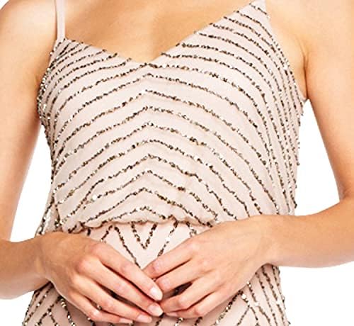Adrianna Papell Long Beaded Blouson Gown - Image 3