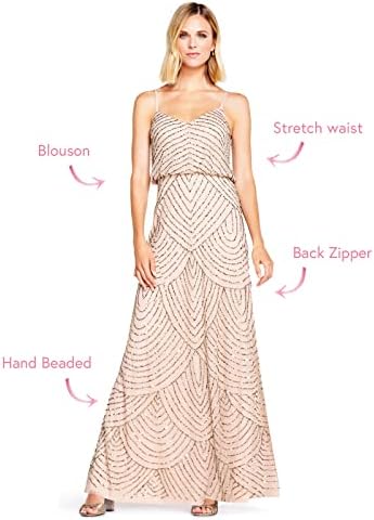 Adrianna Papell Long Beaded Blouson Gown - Image 5