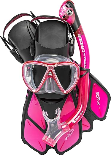 Cressi Adult Snorkel Set with Mask, Fins