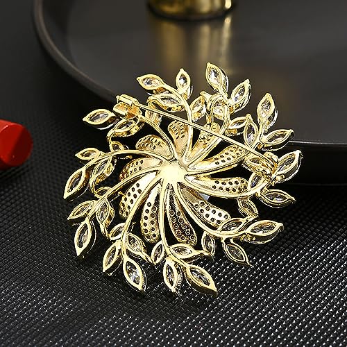 AILONMEI Shiny Snowflake Floral Brooch Pin - Image 5
