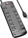 ALESTOR Surge Protector, 12 Outlets, 4 USB