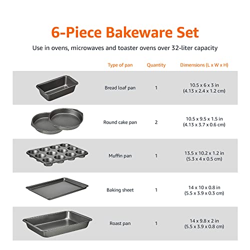 Amazon Basics 6 Piece Nonstick Carbon Steel Bakeware Set - Image 4