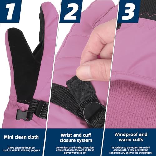 AMYIPO Kids Winter Ski Snowboard Gloves - Image 3
