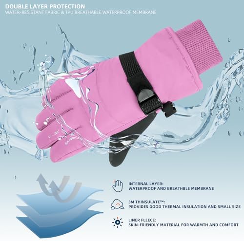 AMYIPO Kids Winter Ski Snowboard Gloves - Image 4