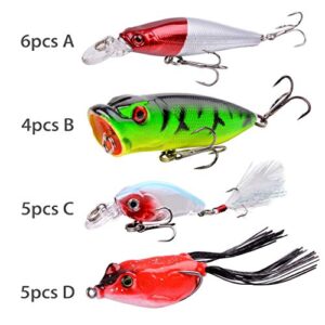 Aorace Mixed Fishing Lures Kit with Hooks