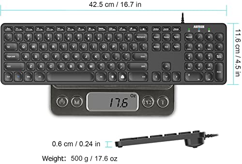 Arteck Backlit USB Wired Keyboard - Image 4