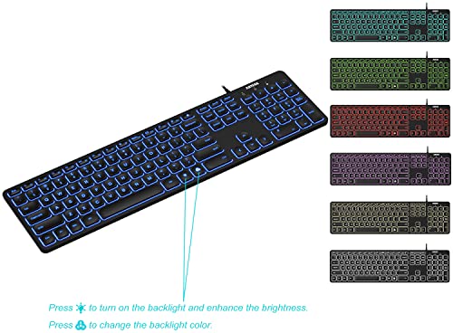 Arteck Backlit USB Wired Keyboard - Image 5