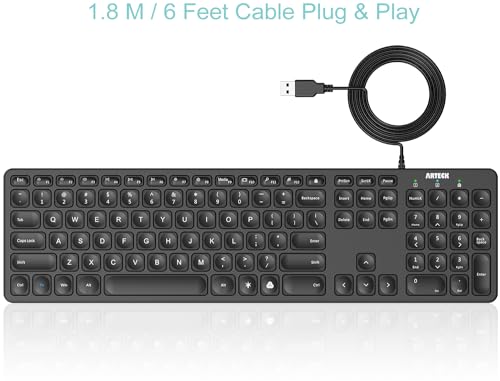 Arteck Backlit USB Wired Keyboard - Image 2