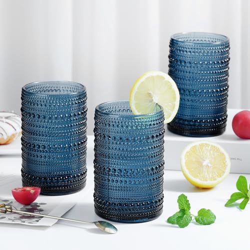 AWWAOOAWW Vintage Hobnail Drinking Glasses Set (6) - Image 4