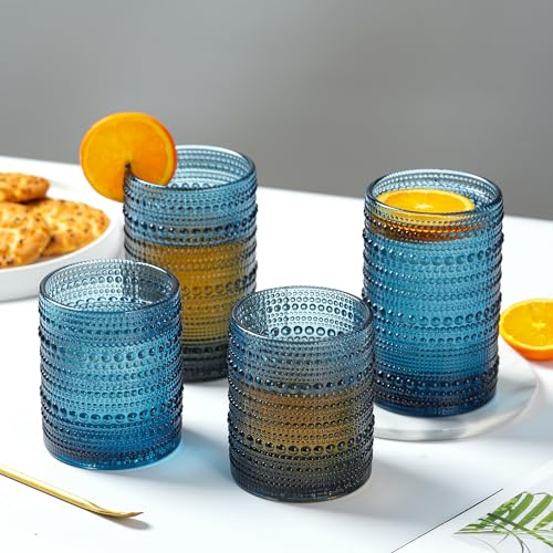 AWWAOOAWW Vintage Hobnail Drinking Glasses Set (6) - Image 5