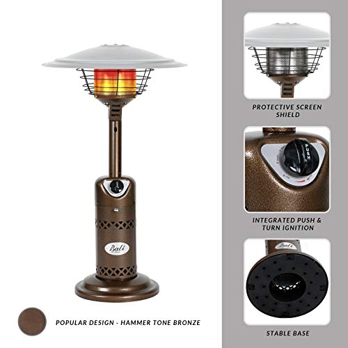BALI OUTDOORS Portable Bronze Outdoor Propane Table Heater - Image 2