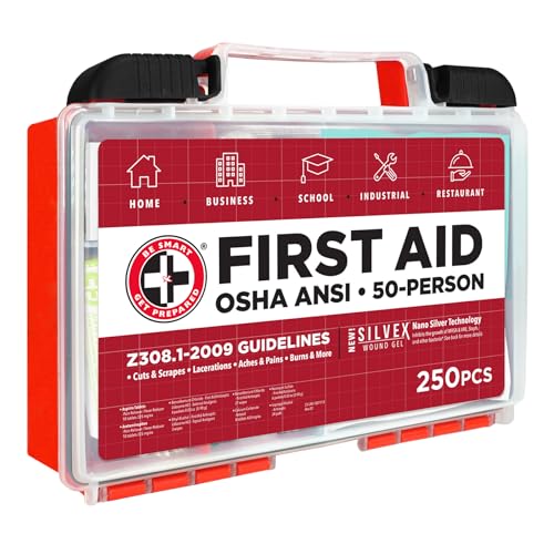 Be Smart Get Prepared First Aid Kit, 250 Piece, OSHA ANSI Compliant - Image 2