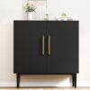 Vrullu Black Free Standing Modern Storage Cabinet