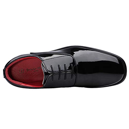 Bruno Marc Faux Patent Leather Tuxedo Derby Dress Shoes - Image 3