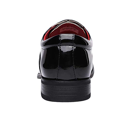 Bruno Marc Faux Patent Leather Tuxedo Derby Dress Shoes - Image 4