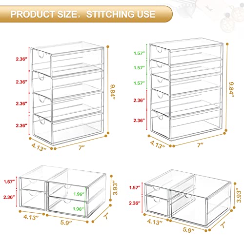 Caktraie Clear Makeup and Desk Organizer with 16 Drawers - Image 2