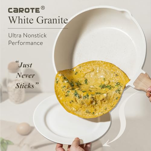 CAROTE 21-Piece Nonstick White Granite Cookware Set - Image 4