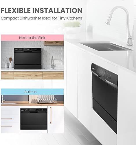 COMFEE' Portable Countertop Dishwasher, 6 Settings, 8 Programs - Image 3