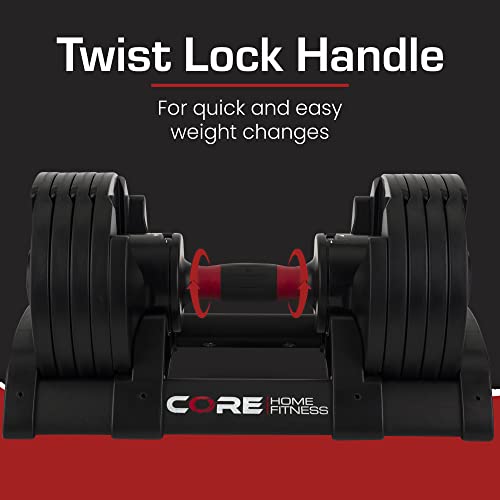 CORE FITNESS Adjustable Space Saver Dumbbell Weight Set - Image 3