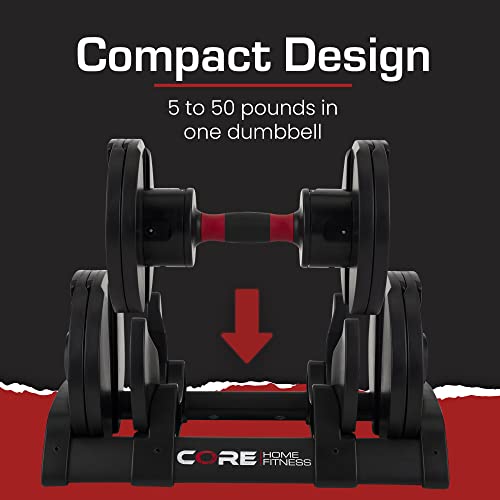 CORE FITNESS Adjustable Space Saver Dumbbell Weight Set - Image 2