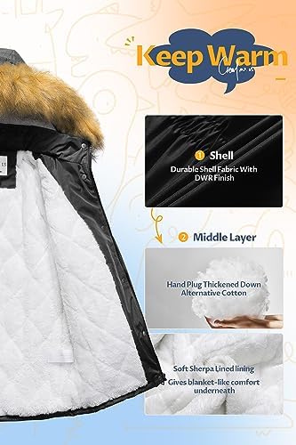 CREATMO US Long Winter Coat Thicken Parka Coat - Image 3