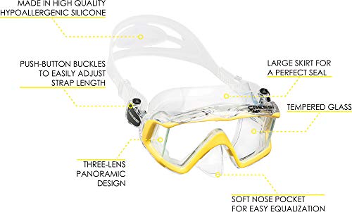 Cressi Panoramic Wide View Mask & Snorkel Set - Image 2