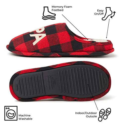 Dearfoams papa Bears Buffalo Check Scuff Slippers - Image 4