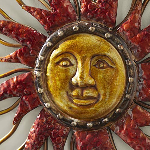 Deco 79 Metal Sun Moon Wall Sculpture, Copper - Image 4