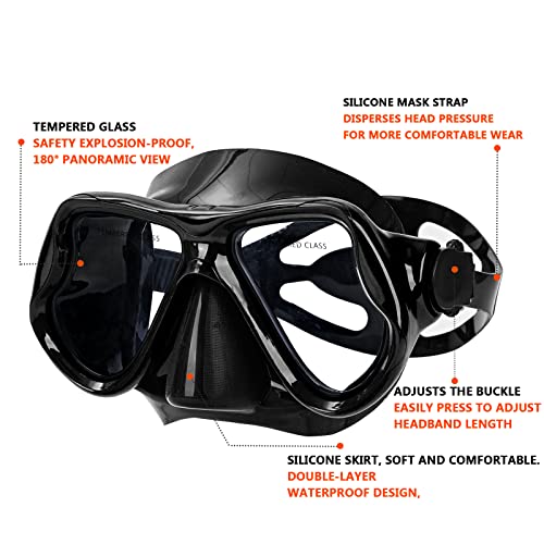 DIPUKI Adult Snorkel Mask Set with Dry Snorkel - Image 4