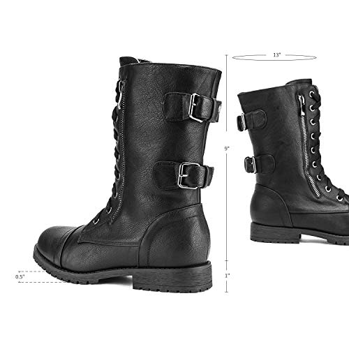 DREAM PAIRS Ankle Winter Lace Up Combat Booties - Image 3