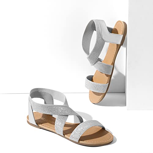 DREAM PAIRS Women's Elastic Ankle Strap Flat Sandals - Image 3